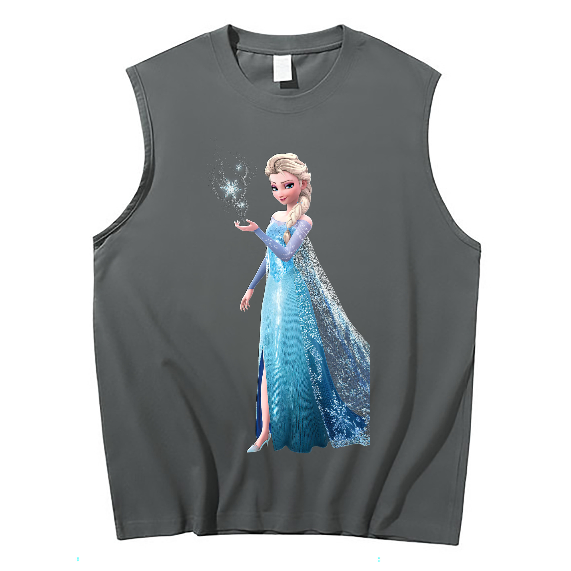 （画像用） アナと雪の女王 アンナ エルサ Frozen Anna Elsa コットン100％タンクトップ（フロントプリント）